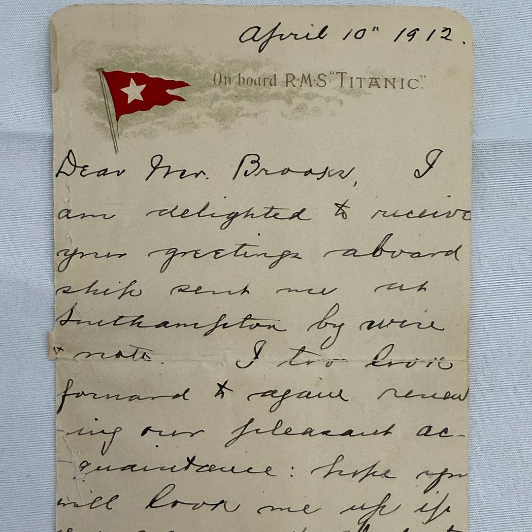 Titanic Survivor’s Letter, Written Aboard the Ship, Sells for Nearly $400,000