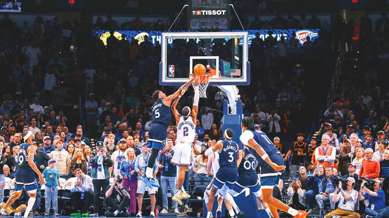 Anthony Edwards’ ‘Superman’ block caps off Timberwolves’ 25-point rally vs. Thunder