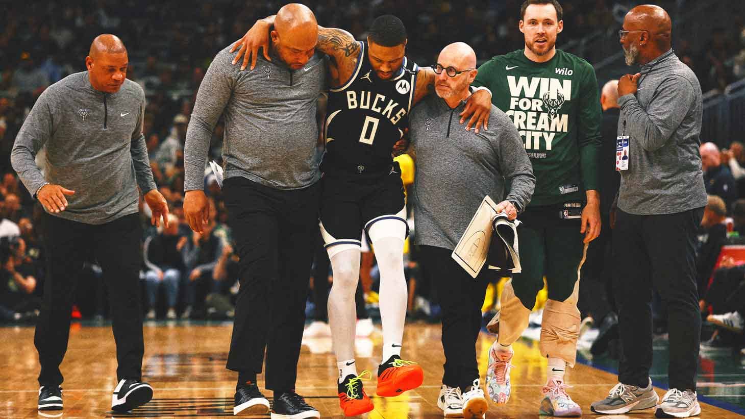 Damian Lillard won’t return after leaving Bucks-Pacers Game 4 with leg injury