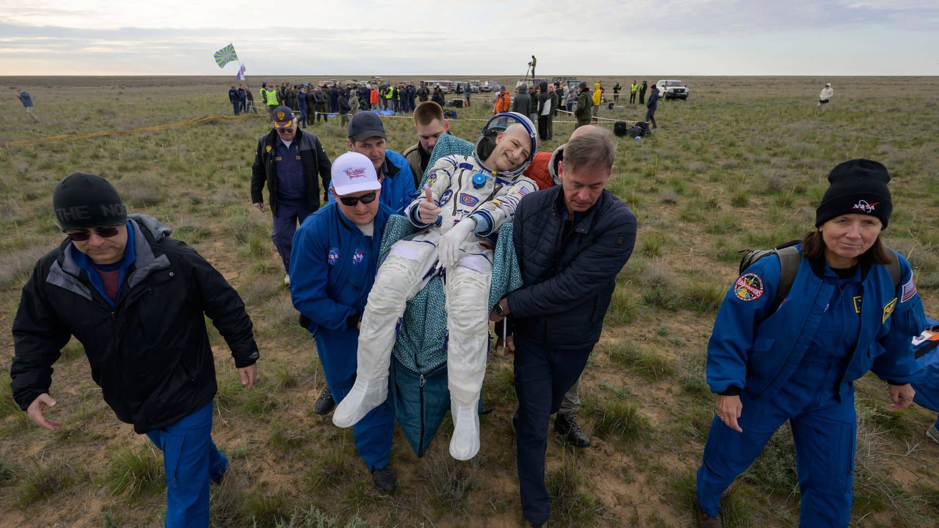 Oldest serving US astronaut returns from space on 70th birthday