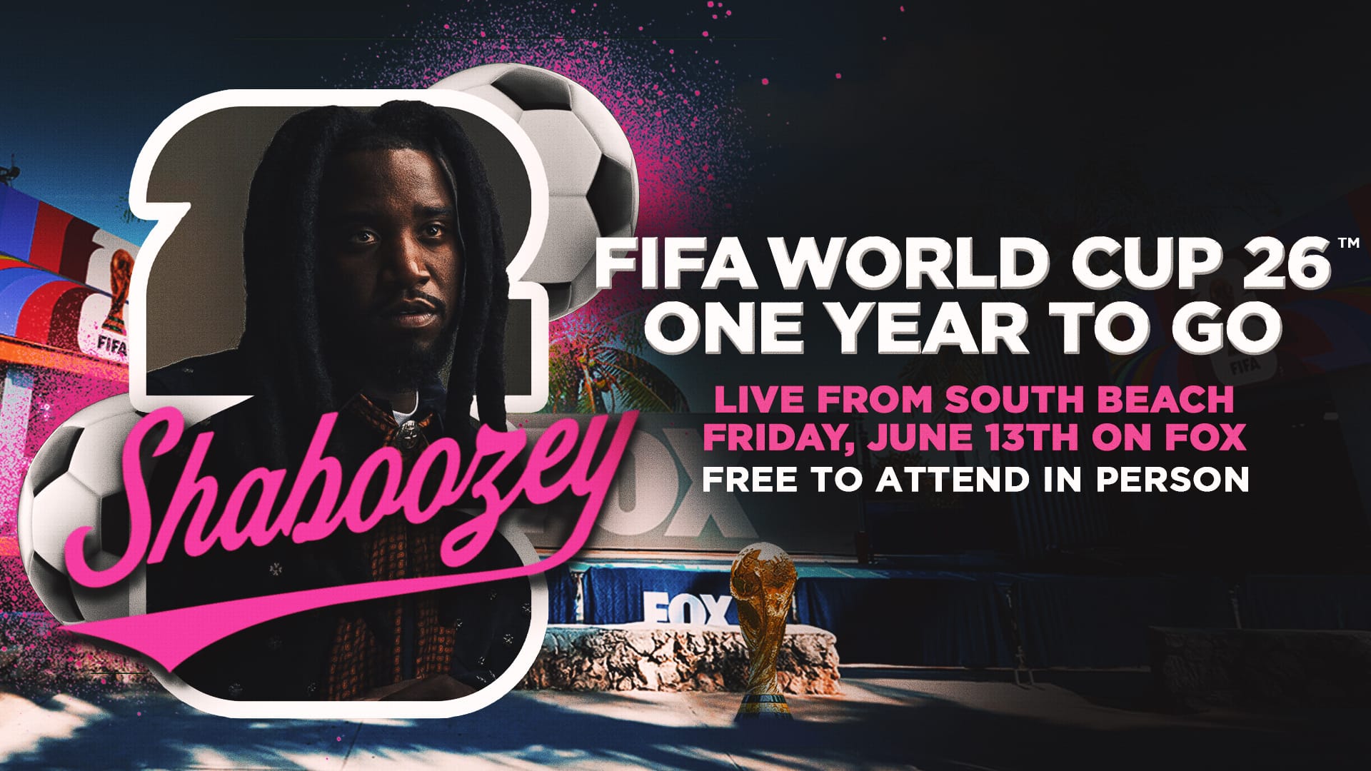 Shaboozey, FOX Sports kick off one year to go from soccer’s biggest event