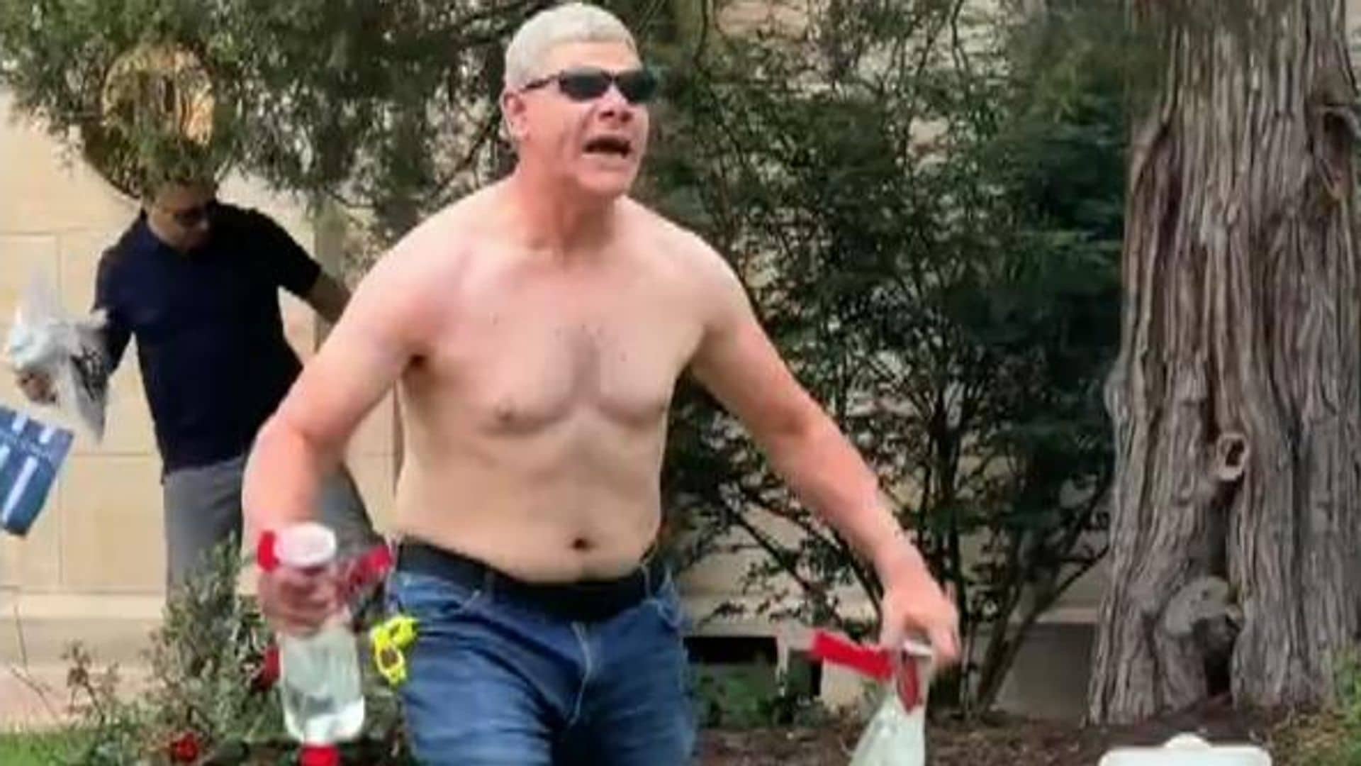 Man charged with murder after petrol bomb and ‘flamethrower’ attack at US rally for Israeli hostages