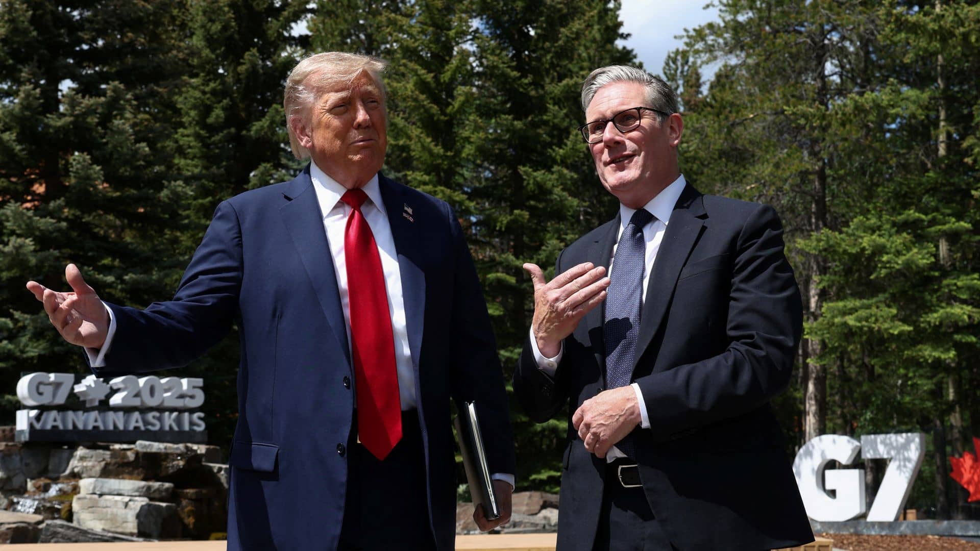 ‘It’s done’: Trump and Starmer hail US-UK trade deal signed at G7
